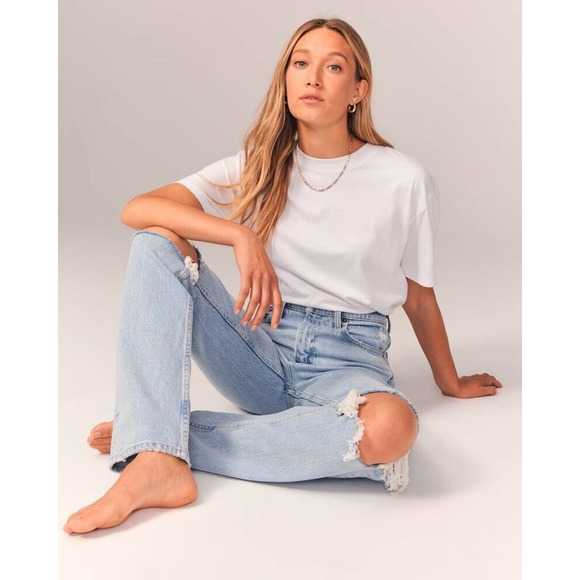 Abercrombie & Fitch Ultra High Rise 90s Straight Jean Denim Plus Size 37 24W - Picture 16 of 16